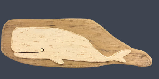 Wood Whale Wall Decor