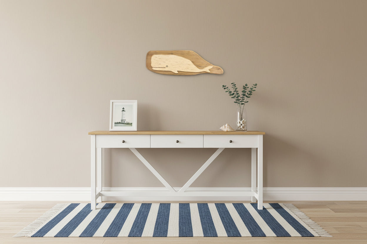 Wood Whale Wall Decor