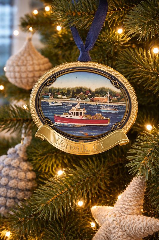 Norwalk Lobster Boat Christmas Ornament