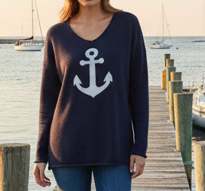 Top It Off Anchor Sweater