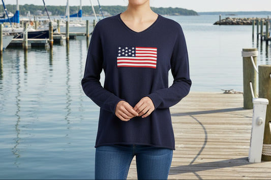Top It Off US Flag Sweater