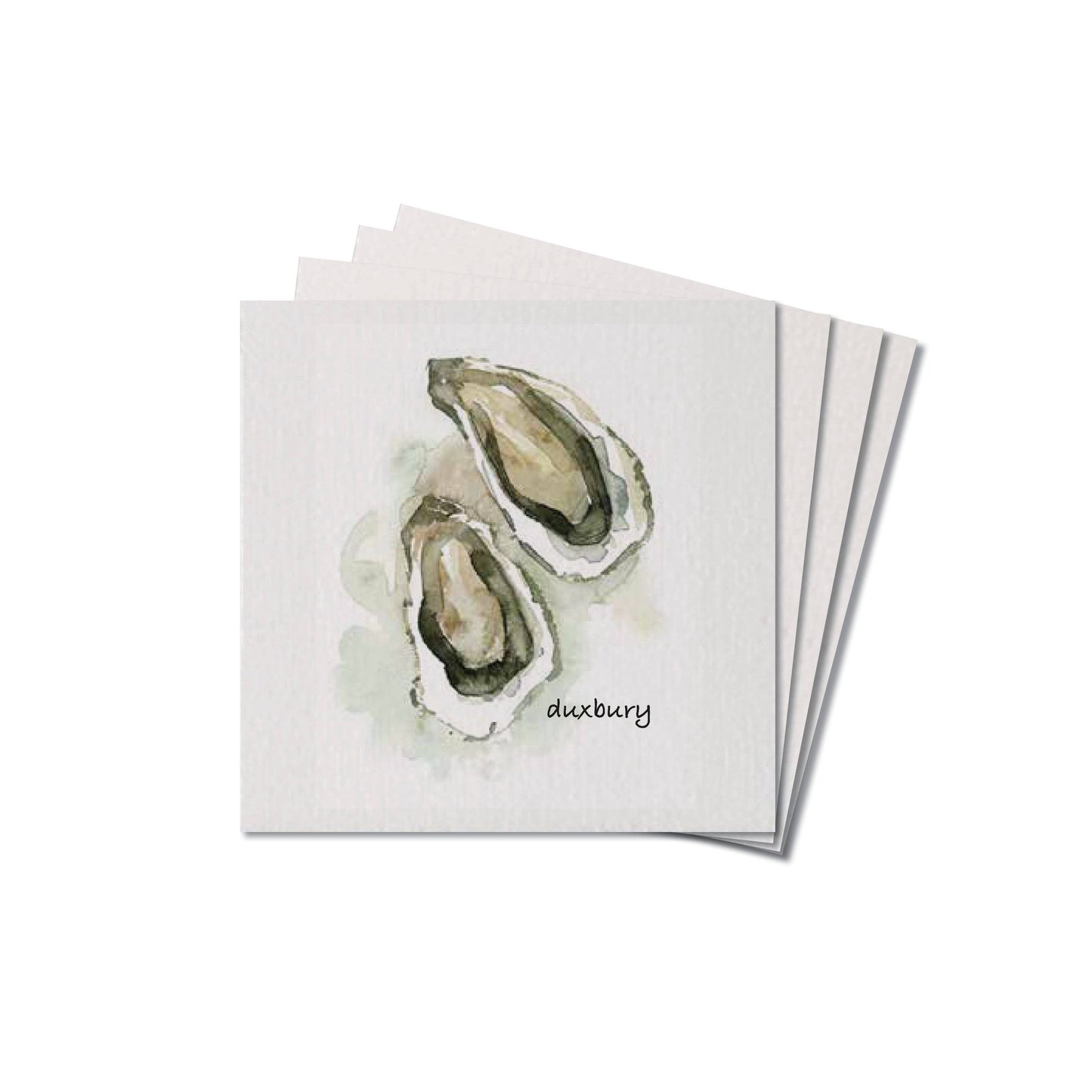 Watercolor Oysters Personalized Coaster Set